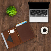 Load image into Gallery viewer, Unisex Brown Solid Genuine Leather Portfolio / File Folder - Clearance sale