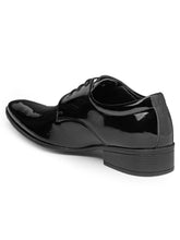Load image into Gallery viewer, Men Black Solid Genuine Leather Formal Derby Shoes