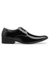 Load image into Gallery viewer, Men Black Solid Genuine Leather Formal Derby Shoes