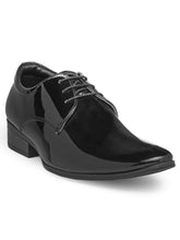 Load image into Gallery viewer, Men Black Solid Genuine Leather Formal Derby Shoes