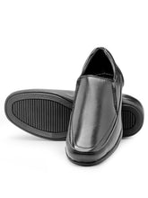 Load image into Gallery viewer, Teakwood Leather Men's Black Slip-ons Shoes