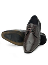 Load image into Gallery viewer, Teakwood Leather Men's Brown Derby Shoes
