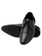 Load image into Gallery viewer, Teakwood Leather Men's Black Derby Shoes