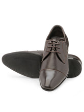 Load image into Gallery viewer, Teakwood Leather Men's Brown Derby Shoes