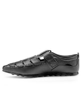 Load image into Gallery viewer, Teakwood Leather Men's Black Slipper & Sandals Footwear