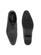 Load image into Gallery viewer, Teakwood Genuine Leather Black Derby Shoes