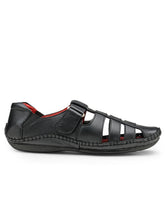 Load image into Gallery viewer, Teakwood Leather Men's Black Slipper & Sandals Footwear
