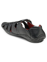 Load image into Gallery viewer, Teakwood Leather Men's Black Slipper & Sandals Footwear