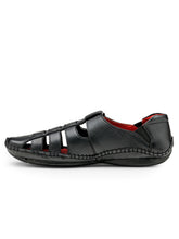 Load image into Gallery viewer, Teakwood Leather Men's Black Slipper & Sandals Footwear