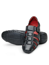 Load image into Gallery viewer, Teakwood Leather Men's Black Slipper & Sandals Footwear
