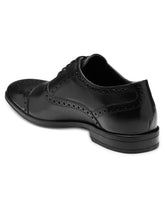 Load image into Gallery viewer, Teakwood Leather Men's Black Oxford/Brogue Shoes