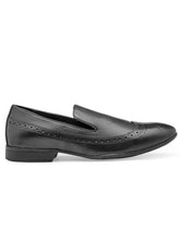 Load image into Gallery viewer, Teakwood Leather Men's Black Slip-ons Shoes