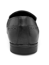 Load image into Gallery viewer, Teakwood Leather Men's Black Slip-ons Shoes