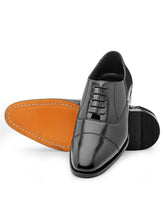 Load image into Gallery viewer, Teakwood Leather Men's Black Oxford/Brogue Shoes