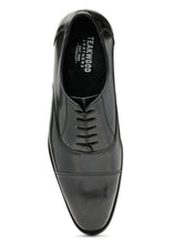 Load image into Gallery viewer, Teakwood Leather Men's Black Oxford/Brogue Shoes