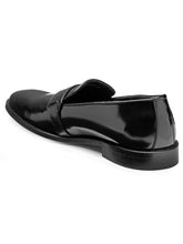 Load image into Gallery viewer, Teakwood Leather Men's Black Slip-ons Shoes