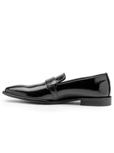 Load image into Gallery viewer, Teakwood Leather Men's Black Slip-ons Shoes