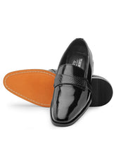 Load image into Gallery viewer, Teakwood Leather Men's Black Slip-ons Shoes