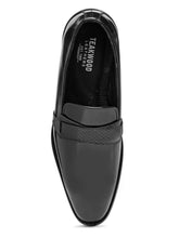Load image into Gallery viewer, Teakwood Leather Men's Black Slip-ons Shoes