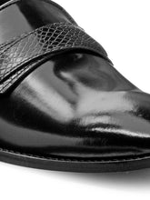 Load image into Gallery viewer, Teakwood Leather Men's Black Slip-ons Shoes