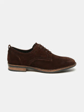 Load image into Gallery viewer, Men Brown Solid Suede Lace up Shoes