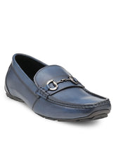 Load image into Gallery viewer, Teakwood Leather Men's Navy Blue Slip-ons Shoes