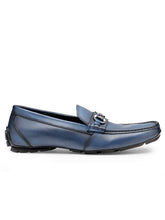 Load image into Gallery viewer, Teakwood Leather Men's Navy Blue Slip-ons Shoes
