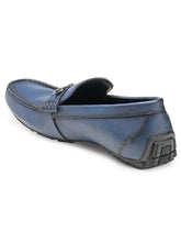 Load image into Gallery viewer, Teakwood Leather Men's Navy Blue Slip-ons Shoes