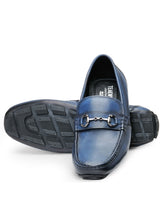Load image into Gallery viewer, Teakwood Leather Men's Navy Blue Slip-ons Shoes