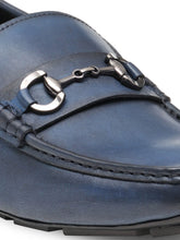 Load image into Gallery viewer, Teakwood Leather Men's Navy Blue Slip-ons Shoes