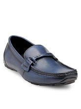 Load image into Gallery viewer, Teakwood Leather Men's Navy Blue Slip-ons Shoes