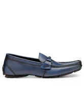 Load image into Gallery viewer, Teakwood Leather Men's Navy Blue Slip-ons Shoes