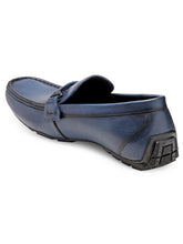 Load image into Gallery viewer, Teakwood Leather Men's Navy Blue Slip-ons Shoes