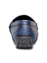 Load image into Gallery viewer, Teakwood Leather Men's Navy Blue Slip-ons Shoes