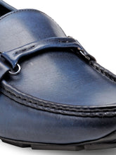 Load image into Gallery viewer, Teakwood Leather Men's Navy Blue Slip-ons Shoes