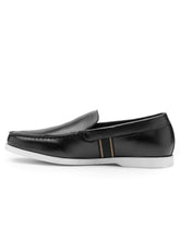 Load image into Gallery viewer, Teakwood Leather Men's Black Slip-ons Shoes