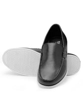 Load image into Gallery viewer, Teakwood Leather Men's Black Slip-ons Shoes