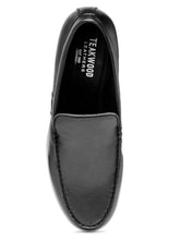Load image into Gallery viewer, Teakwood Leather Men's Black Slip-ons Shoes