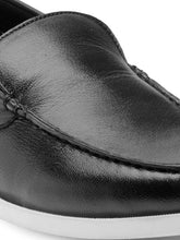 Load image into Gallery viewer, Teakwood Leather Men's Black Slip-ons Shoes