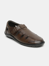 Load image into Gallery viewer, Men Brown Solid Shoe-Style Sandals
