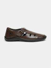 Load image into Gallery viewer, Men Brown Solid Shoe-Style Sandals
