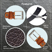 Load image into Gallery viewer, Teakwood Men Genuine Leather Tan Solid Casual Belt