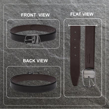 Load image into Gallery viewer, Men Black & Brown Reversible Genuine Leather Belt
