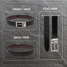 Load image into Gallery viewer, Teakwood Men Genuine Leather Black & Brown Solid Reversible Belt