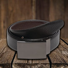 Load image into Gallery viewer, Teakwood Men Genuine Leather Black & Brown Solid Reversible Belt