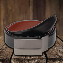 Load image into Gallery viewer, Teakwood Men Genuine Leather Black & Tan Solid Reversible Belt