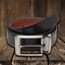 Load image into Gallery viewer, Teakwood Men Genuine Leather Black & Brown Solid Reversible Belt