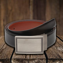 Load image into Gallery viewer, Teakwood Men Genuine Leather Black & Tan Solid Reversible Belt