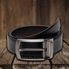 Load image into Gallery viewer, Teakwood Men Genuine Leather Black & Brown Solid Reversible Belt