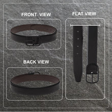 Load image into Gallery viewer, Men Black & Brown Reversible Genuine Leather Belt